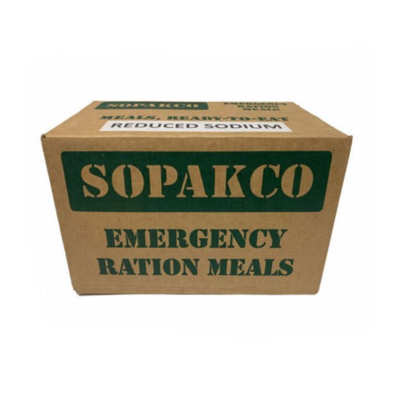 2 Pack - SOPAKCO MRE Emergency Ration Meals Low Sodium - Inspection 7/23 - ATOM Promotions
