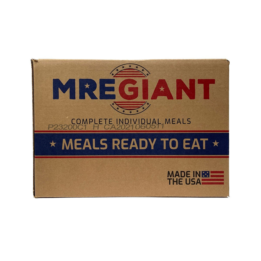 MREs Giant Meals Ready to Eat Case of 12 - 2023 pack/2028 expiration - 3 Menu Options - ATOM Promotions