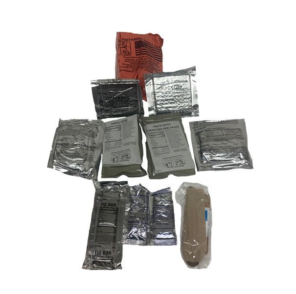 MRE Meals Ready to Eat Humanitarian Daily Rations - 1 Case - 10 HDR Meals - ATOM Promotions