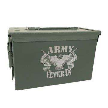 Laser Engraved - ARMY - Used Grade 1 Ammo Cans with or w/o Lock Kit - Choose from 30cal, 50 Cal or FAT 50 Cal - ATOM Promotions