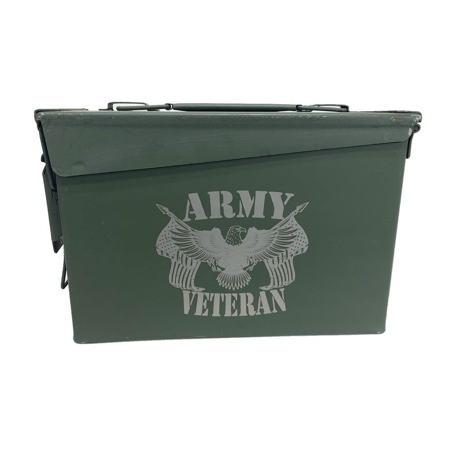 Laser Engraved - ARMY - Used Grade 1 Ammo Cans with or w/o Lock Kit - Choose from 30cal, 50 Cal or FAT 50 Cal - ATOM Promotions