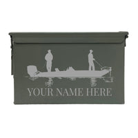 Laser Engraved - BASS BOAT - Used Grade 1 Ammo Cans - 30 Cal, 50 Cal or Fat 50 - ATOM Promotions