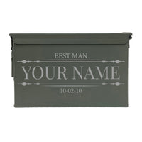 Laser Engraved - BEST MAN - Used Grade 1 Ammo Cans - 30 Cal, 50 Cal or Fat 50 - ATOM Promotions
