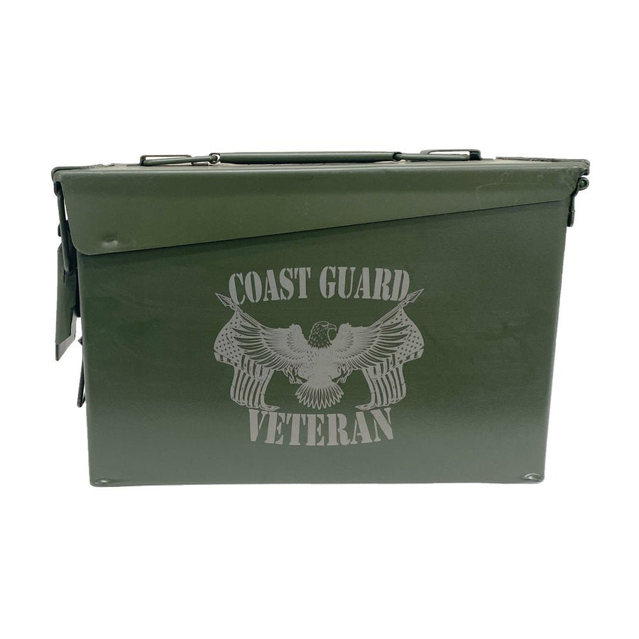 Laser Engraved - COAST GUARD - Used Grade 1 Ammo Can with or w/o Lock Kit - Choose from 30cal, 50 Cal or FAT 50 Cal - ATOM Promotions