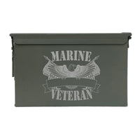 Laser Engraved - MARINE - Veteran Used Grade 1 Ammo Cans - 30 Cal, 50 Cal or Fat 50 - ATOM Promotions