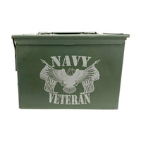 Laser Engraved - NAVY - Used Grade 1 Ammo Cans with or w/o Lock Kit - Choose from 30cal, 50 Cal or FAT 50 Cal - ATOM Promotions