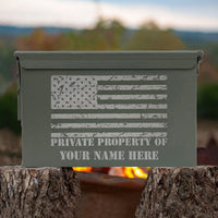 Laser Engraved - PRIVATE PROPERTY OF - 50 Cal Personalized Ammo Cans - ATOM Promotions