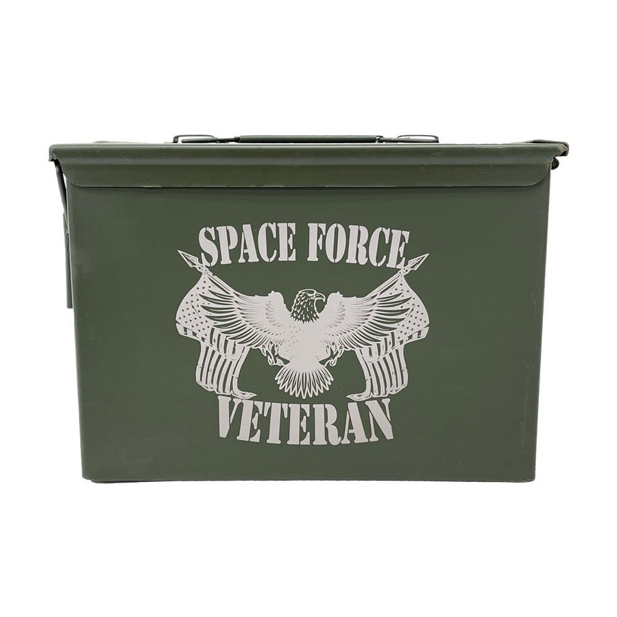 Laser Engraved - SPACE FORCE - Used Grade 1 Ammo Cans with or w/o Lock Kit - Choose from 30cal, 50 Cal or FAT 50 Cal - ATOM Promotions