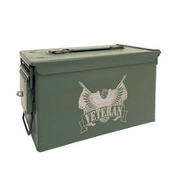 Laser Engraved - VETERAN - Used Grade 1 Ammo Cans with or w/o Lock Kit - Choose from 30cal, 50 Cal or FAT 50 Cal - ATOM Promotions