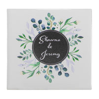 Personalized Images UV Printed on 4 Ceramic Tile Coasters with Metal Easel Stand - ATOM Promotions