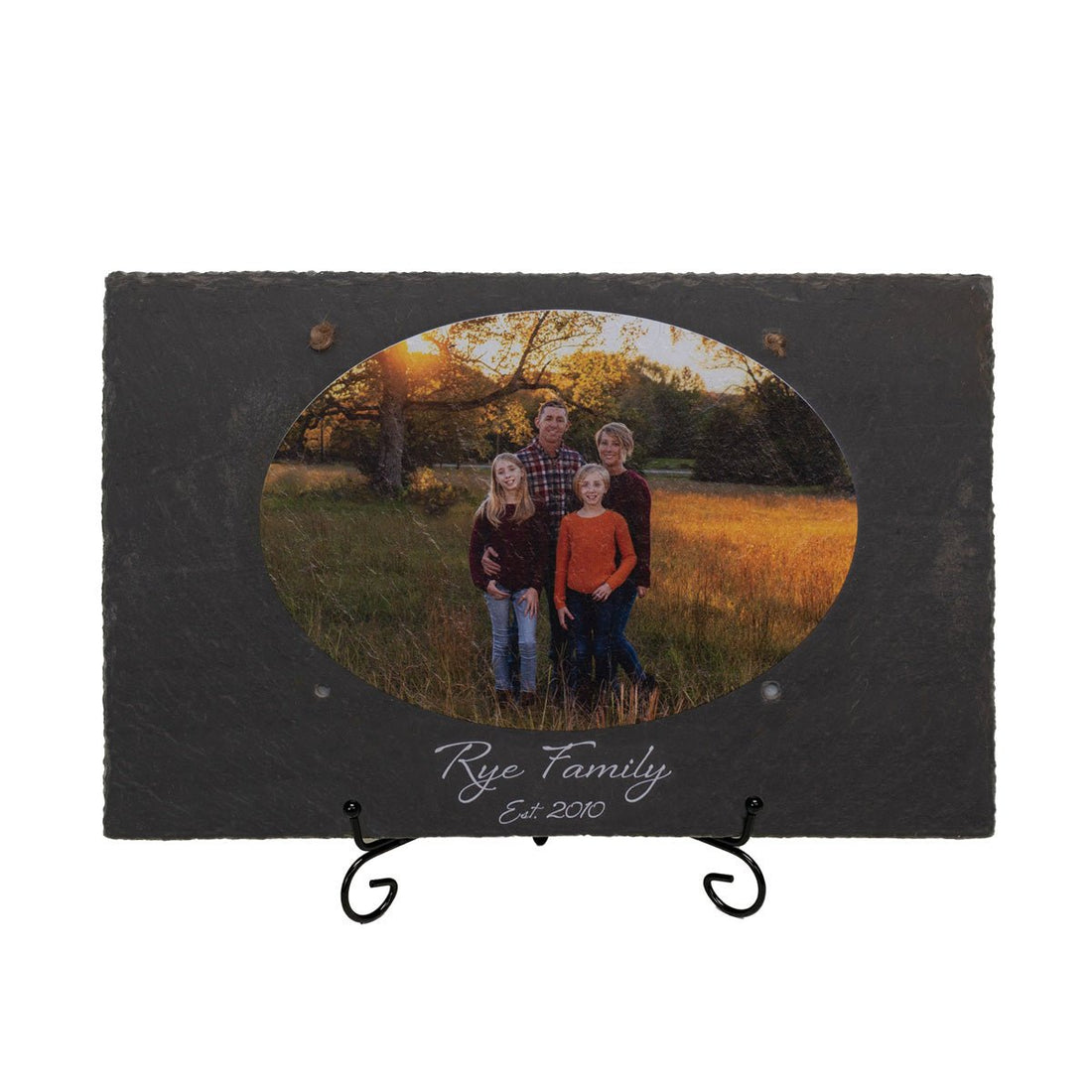 Personalized UV Printed Image (Landscape Format) Text on 9.75"x15.75" Beautiful Charcoal Slate 