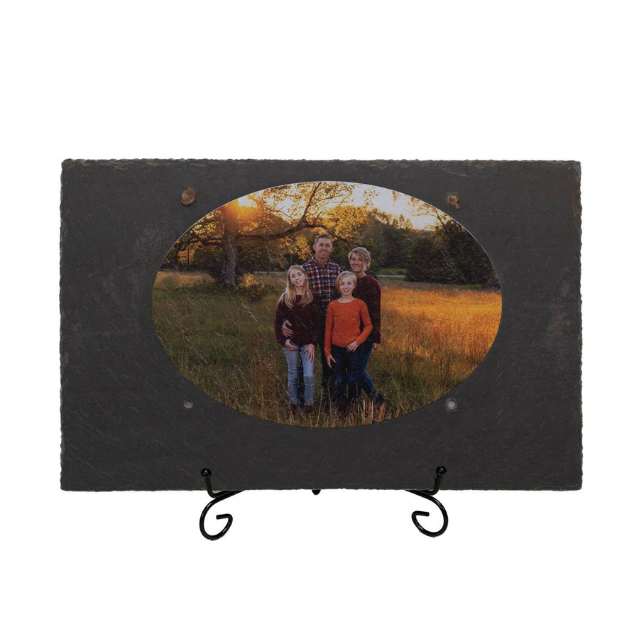 Personalized (Landscape Format) and Text on 9.75"x15.75" Beautiful Charcoal Slate 