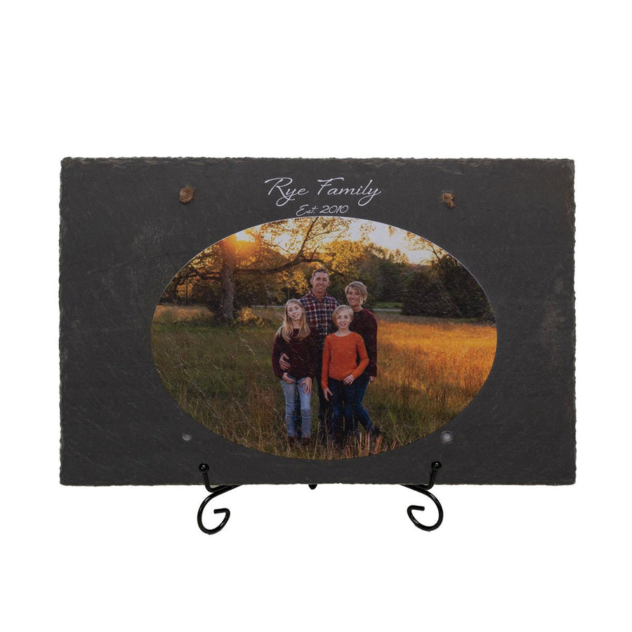 Personalized (Landscape Format) and Text on 9.75"x15.75" Beautiful Charcoal Slate