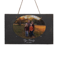 Personalized UV Printed Image (Landscape Format) and Text on 9.75"x15.75" Beautiful Charcoal Slate 