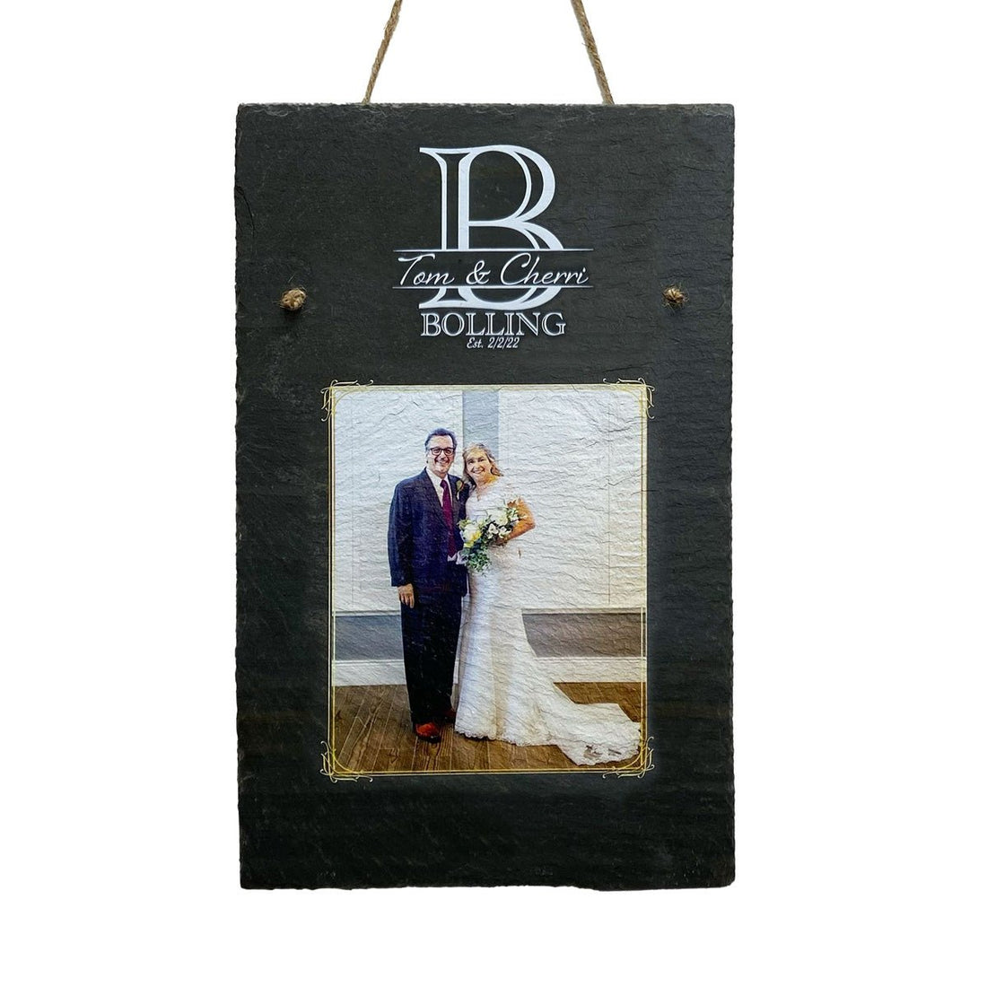 Personalized UV Printed Image and Text on 9.75"x15.75" Beautiful Charcoal Slate 
