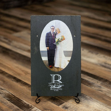 Personalized UV Printed Image (Portrait Format) and Text on 9.75"x15.75" Beautiful Charcoal Slate