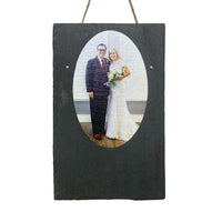 Personalized UV Printed (Portrait Format) and Text on 9.75"x15.75" Beautiful Charcoal Slate 