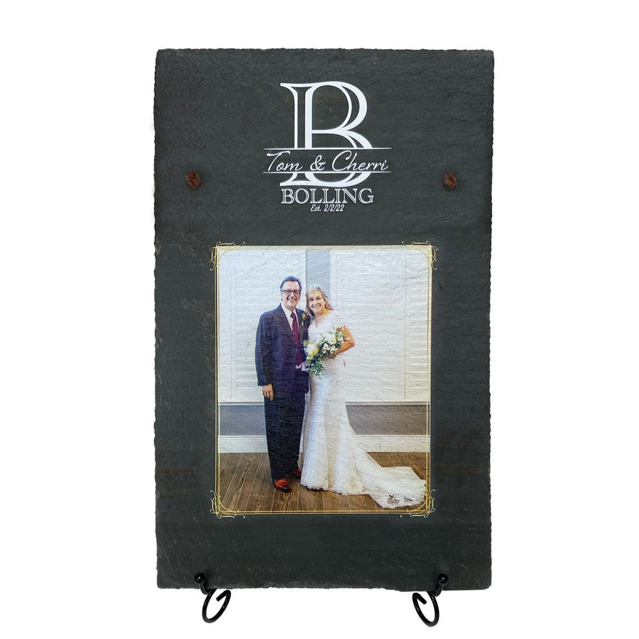 Personalized UV Printed Image (Portrait Format) and Text on 9.75"x15.75" Beautiful Slate 