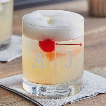 Straight Up 12 oz. Rocks/Double Old Fashioned Glass - Laser Engraved "INITIALS" - ATOM Promotions