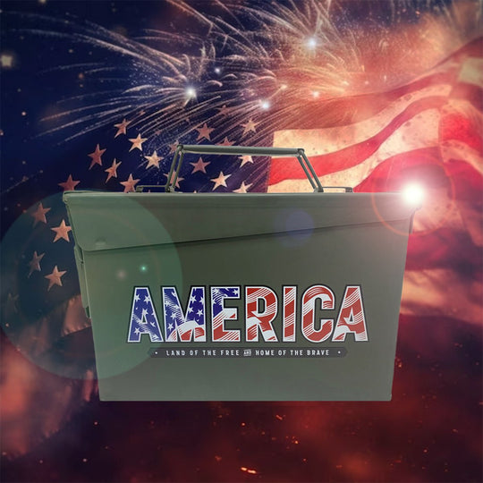 UV Printed Ammo Cans - Used Grade 1 30 Cal, 50 Cal or Fat 50 Cal - AMERICA - ATOM Promotions